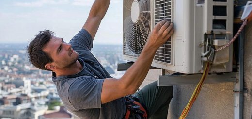 Монтаж кондиционера альпинистом: искусство работы на высоте